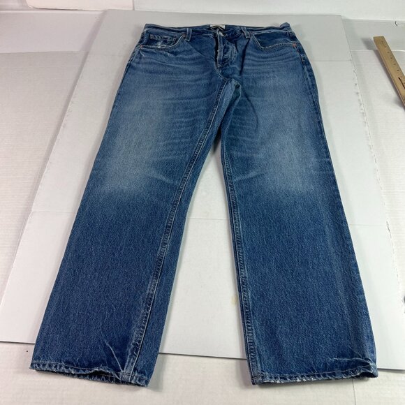 Citizens Of Humanity Jeans Women's 34x27 Neve Straight Crop Blue Denim Tag 28 - Picture 1 of 16